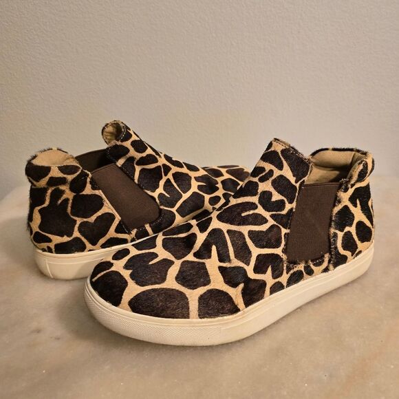 Coconuts Matisse Harlan Giraffe Print Calf hair leather High Top Sneaker Booties - Picture 9 of 12